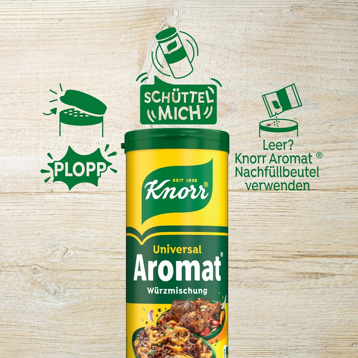 Knorr Würzmischung Universal Aromat für schnelle Gerichte zum Würzen und Würzen von Fleisch, Gemüse, Saucen und mehr 100 g