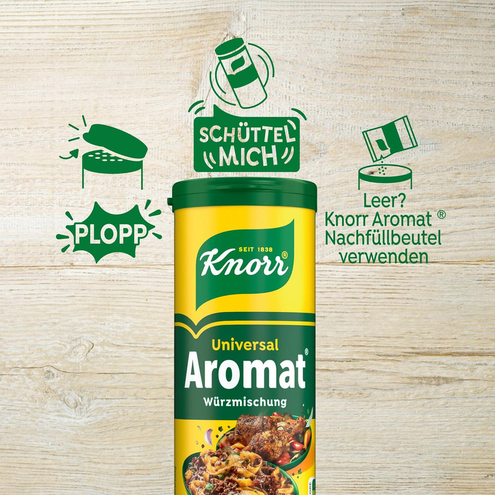 Knorr Würzmischung Universal Aromat für schnelle Gerichte zum Würzen und Würzen von Fleisch, Gemüse, Saucen und mehr 100 g