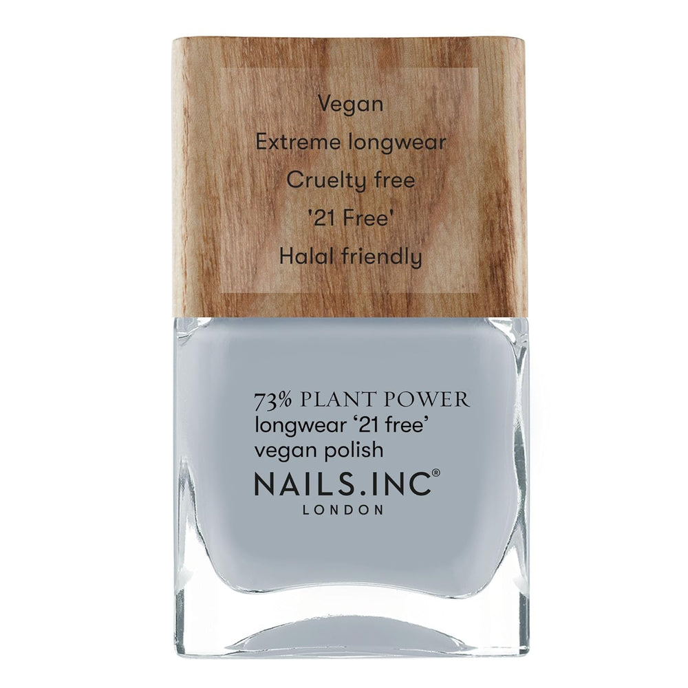 Nails Inc – GLOWING SOMMEWHERE Plant Power Veganer Nagellack – 73 % pflanzlich, 100 % vegan und frei von Tierversuchen – perfekte Maniküre, funkelnde Perle – für umweltfreundliche Nagelkunst