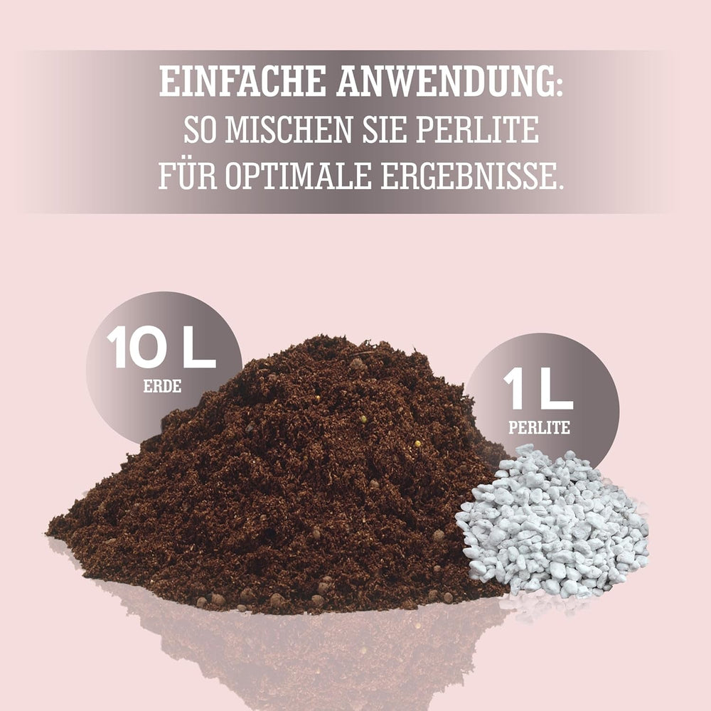 LERAVA® Perlit pentru plante (5L) – Perlit cu granulație grosieră pentru îmbunătățirea solului – Asigură drenaj și aerare optime – Aditiv natural pentru sol și hidroponie – Granule pentru plante