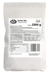 RUF Waffel-Mix, Großpackung, Grundmischung Zur Herstellung Von Waffeln Im Waffeleisen, Für Großküchen, Kantinen, Hotels Und Restaurants, 1 X 2500G Mix zum Backen und Kochen Naty Shop Wafelteig Single