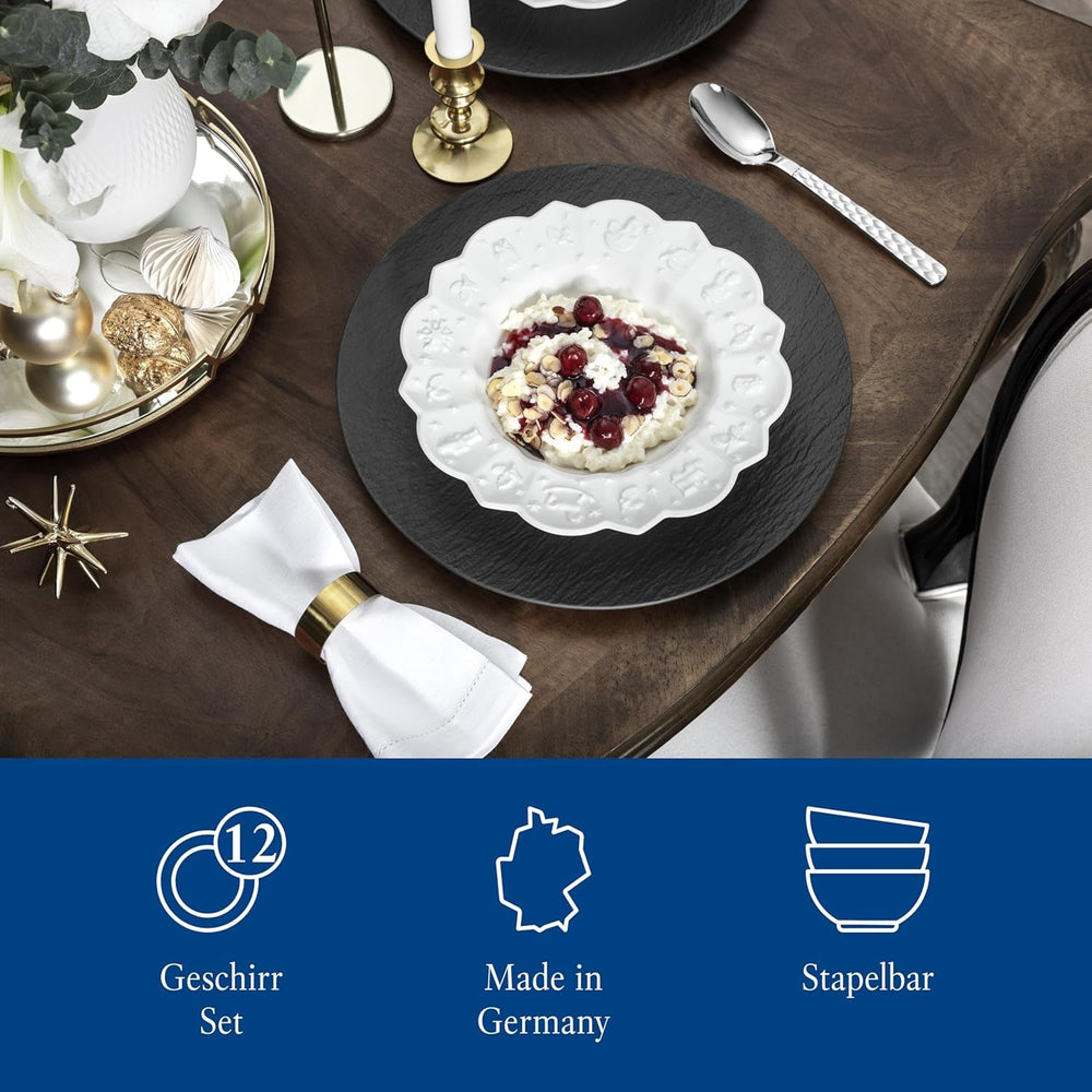 Villeroy & Boch – Toy'S Delight Royal Classic Geschirr-Set 12 Teilig Weiß, Spülmaschinenfest, Mikrowellensicher, Teller, Tellerset, Geschirrset 4 Personen, Weihnachtsgeschirr Toys, Premium Porcelain Seturi vesela masa Naty Shop