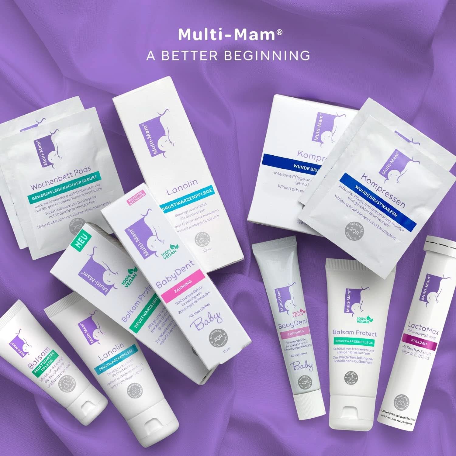Multi-Mam Balsam Protect Beruhigt Und Schützt Trockene Und Rissige Brustwarzen Während Und Vor Der Stillzeit, Brustwarzencreme Stillen, 30 Ml Tube Zubehör Lebensmittel und Stillen Bebe Naty Shop