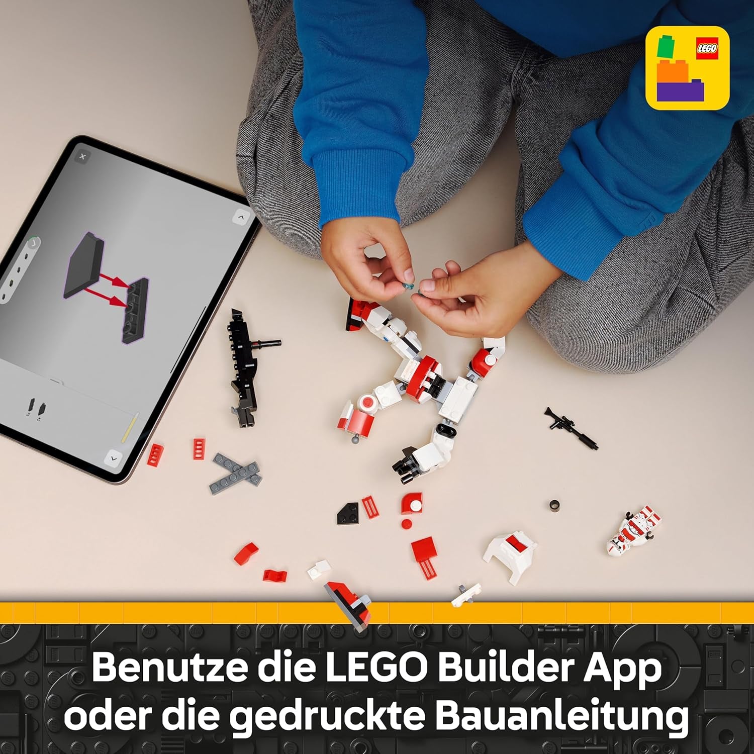 LEGO Star Wars 75448 Klon-Schocktruppen Mech – Bewegeliche Actionfigur mit Blastergewehr & Minifigur – Modellbau für Kinder – Geschenk für Jungen ab 6 Jahren & Star-Wars-Fans