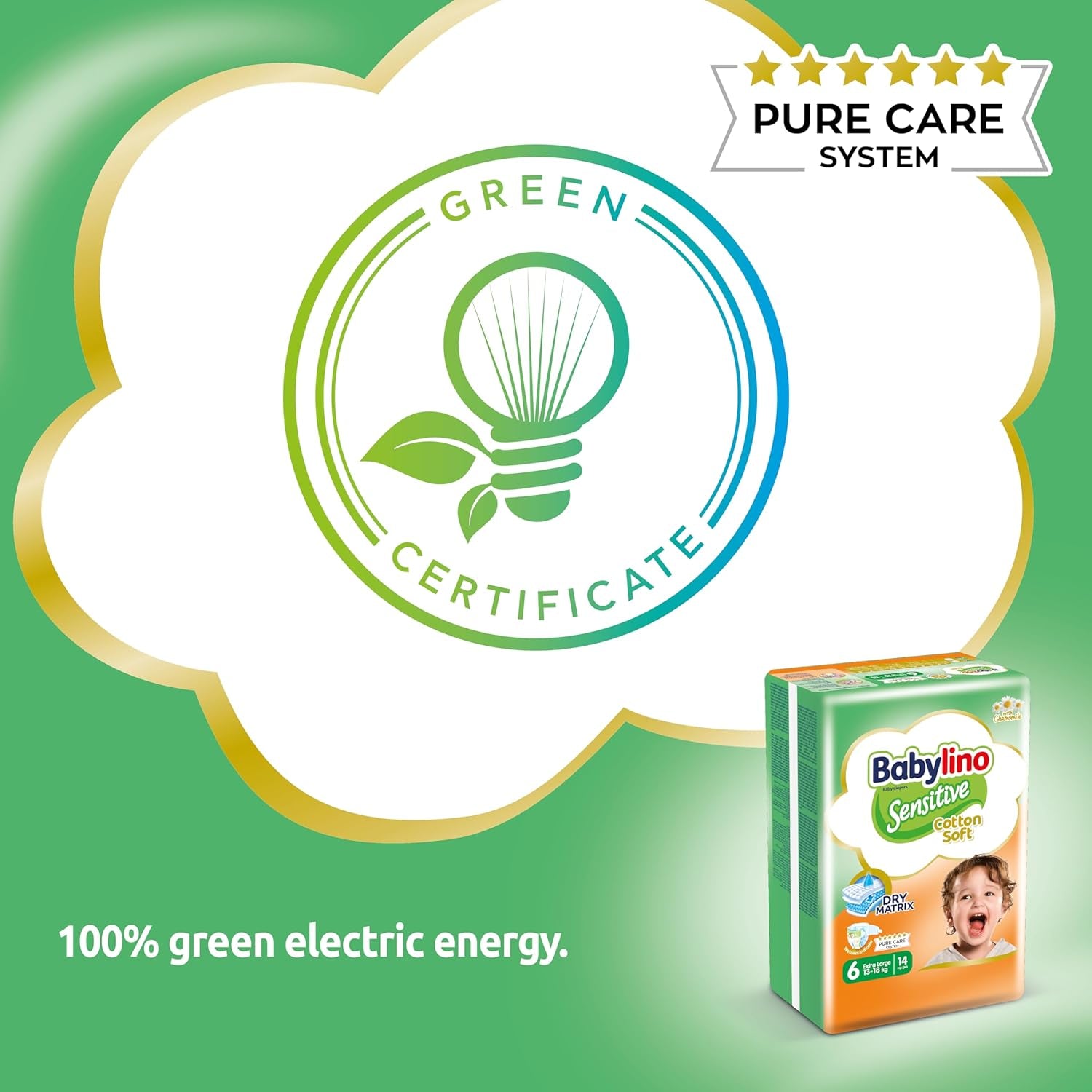 Windeln für empfindliche Babys, Größe 6, extra groß (13-18 kg), 114 Windeln