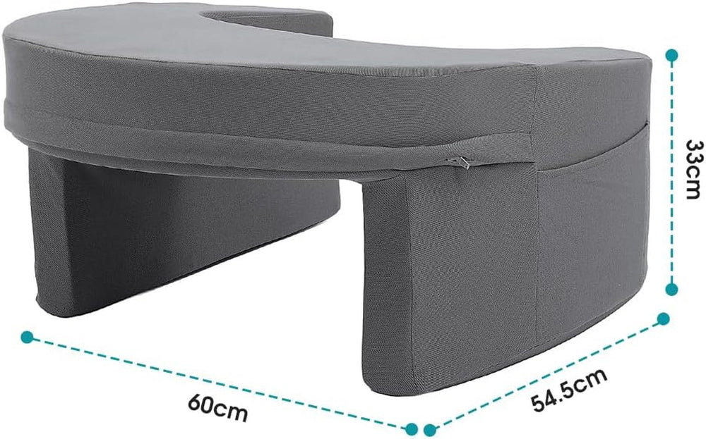 Pernă de citit pentru pat și canapea, pernă de poală pentru gaming, pernă de poală pentru laptopuri, pernă de gaming cu brațe și buzunar lateral, pentru adulți care se joacă, citesc, se uită la televizor, se joacă pe canapea