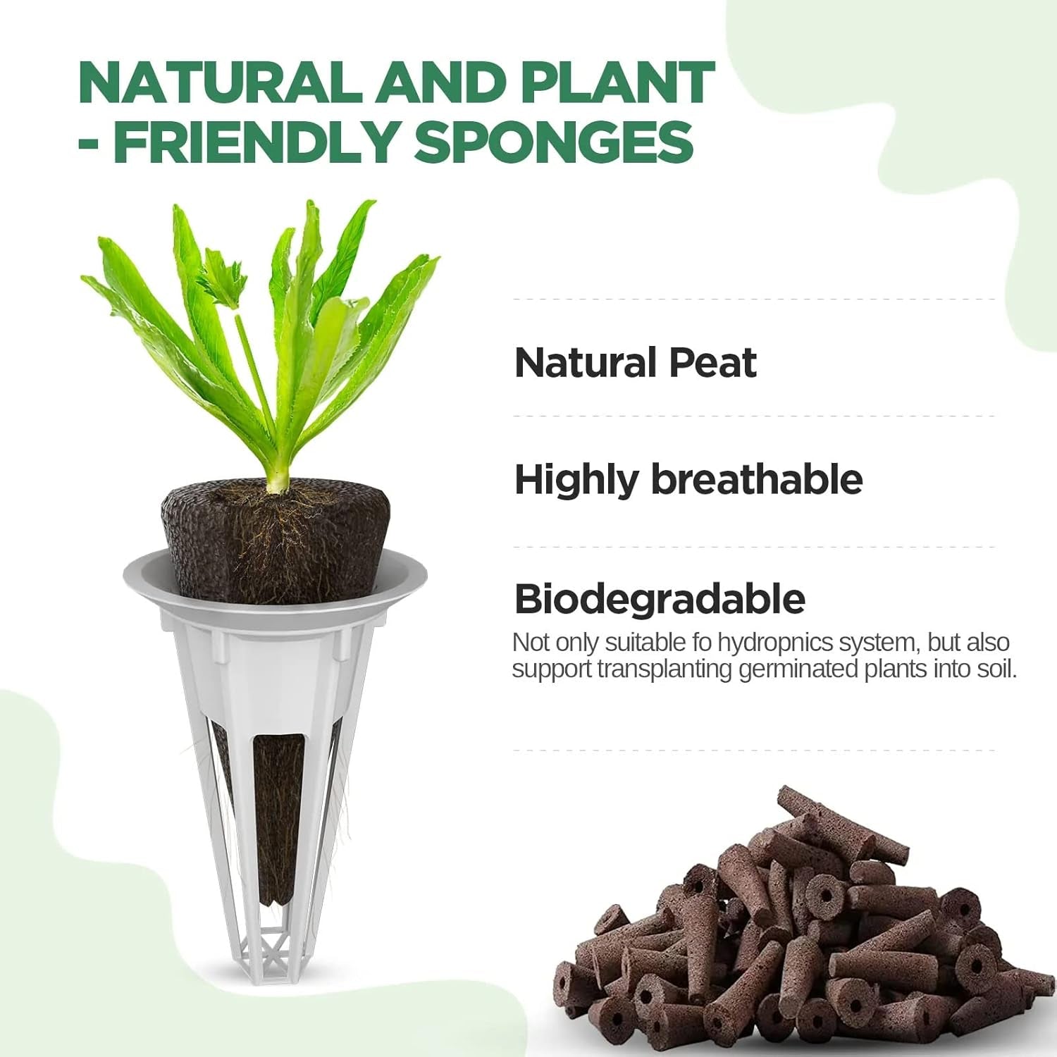 172-teiliges Pod-Grow-Set, Grow-Schwämme für Hydrokulturen