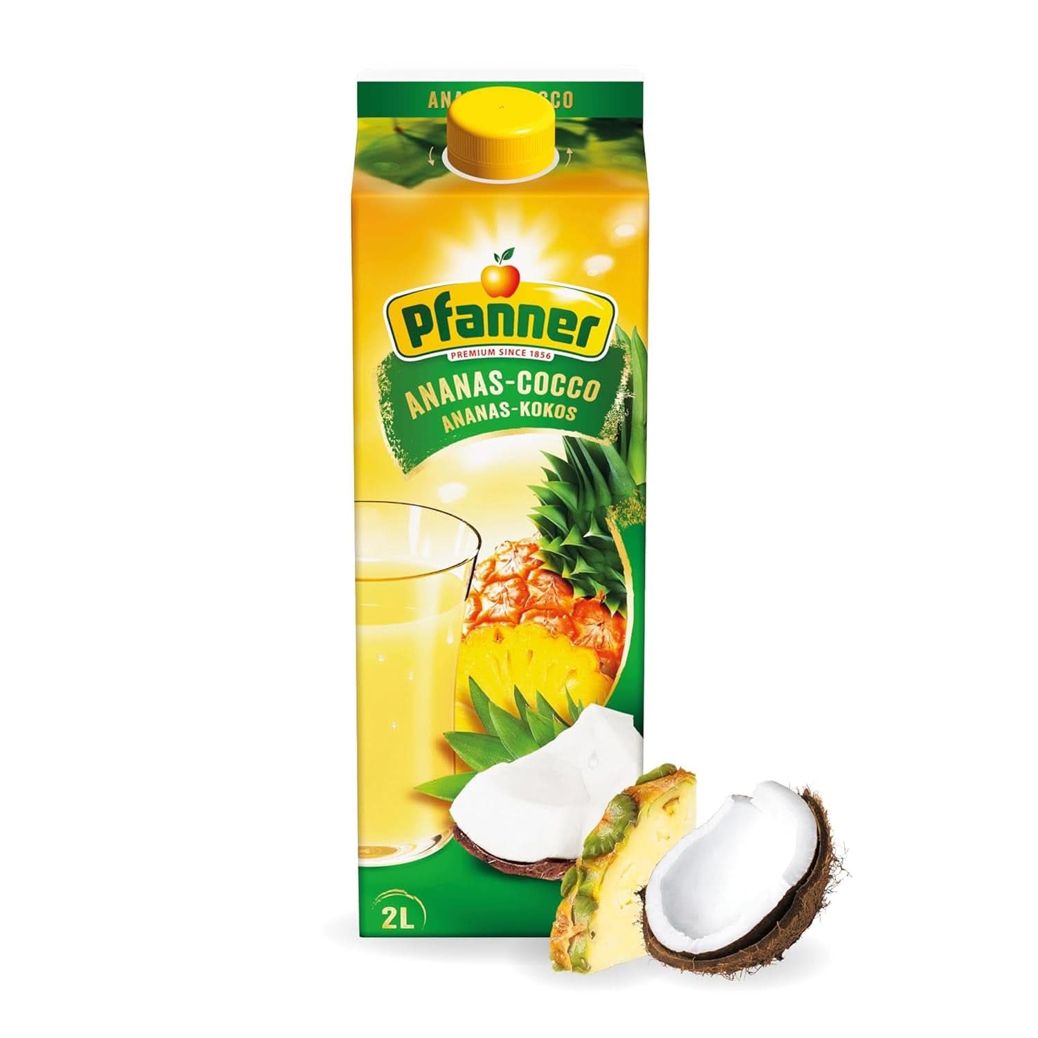 Pfanner 100 % naturtrüber Apfelsaft (1 x 2 Liter) – Direkt gepresste Äpfel – Fruchtsaft ohne Zuckerzusatz Alkoholfreie Getränke Naty Shop 2 Liter Ananas und Kokosnuss