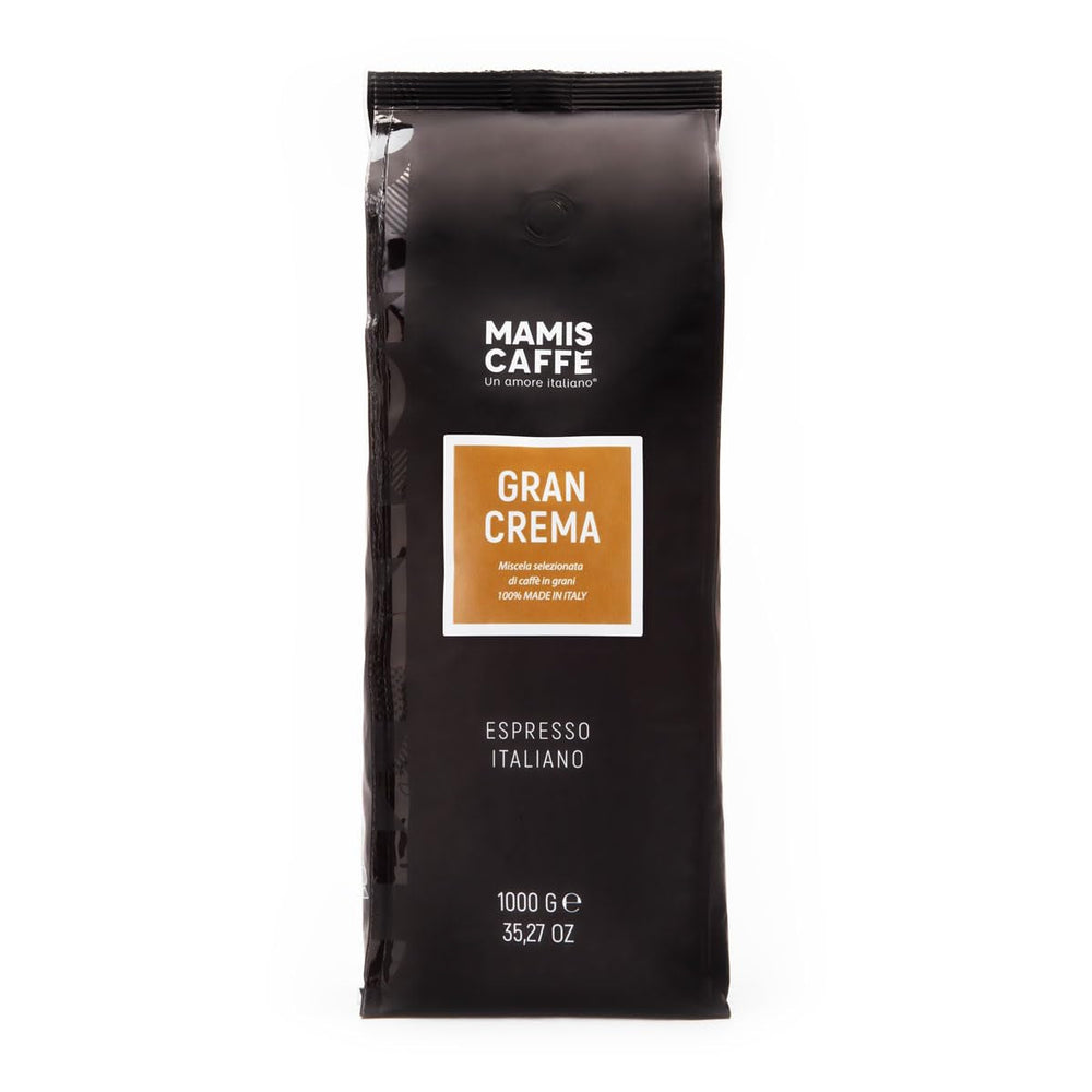 Mamis Caffè Gran Crema, boabe de espresso întregi - 100% boabe Arabica, aromă fructată, ciocolatie, ușor dulce, prăjire medie și cremă groasă, cultivate în Brazilia și Columbia Cafea Naty Shop 3 x 333 grame Gust fructat ciocolatiu ușor dulce