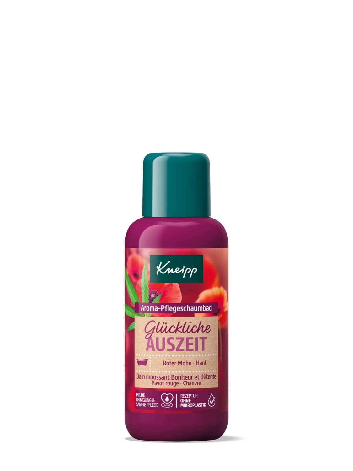 Kneipp Aroma, Badezusatz mit natürlichen Ölen aus rotem Mohn und Hanf, für ein weiches und geschmeidiges Hautgefühl, 100 ml Dusche und Bad Naty Shop