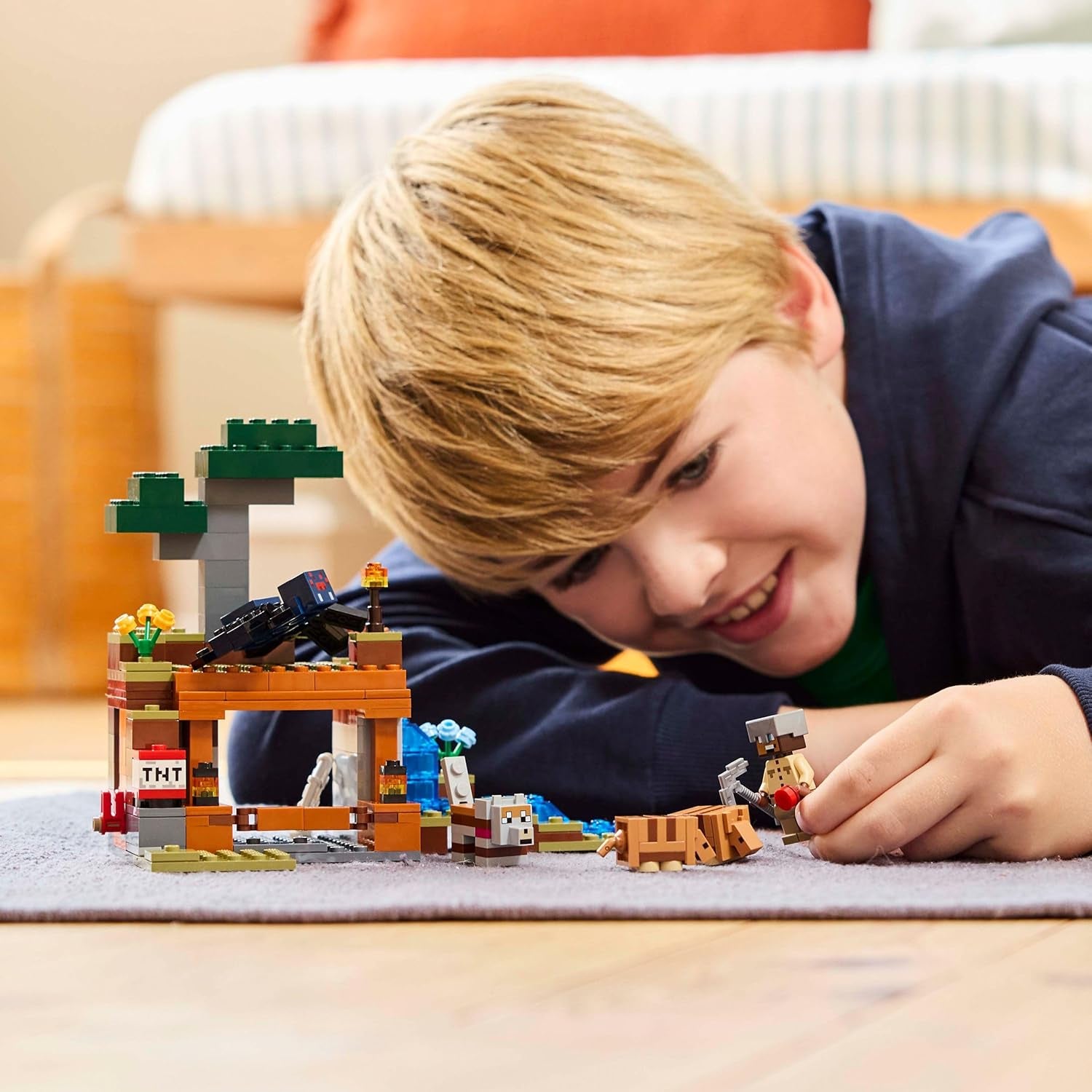 LEGO Minecraft Die Expedition zur Gürteltiermine – Interaktives Gamer Spielzeug mit Höhlenspinne- und Wolfsfiguren – TNT-Funktion – Gaming Geschenk für Jungen und Mädchen ab 8 Jahren – 21269
