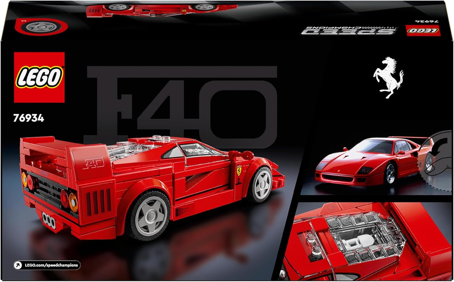 LEGO Speed Champions Ferrari F40 Supersportwagen, Spielset mit baubarem Spielzeugauto und Minifiguren-Fahrer, Sammelbauset für Kinder, Geschenk für Jungen und Mädchen 76934 Bausets Besuchen Sie den LEGO-Store