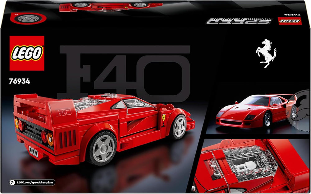 LEGO Speed Champions Ferrari F40 Supersportwagen, Spielset mit baubarem Spielzeugauto und Minifiguren-Fahrer, Sammelbauset für Kinder, Geschenk für Jungen und Mädchen 76934 Bausets Besuchen Sie den LEGO-Store