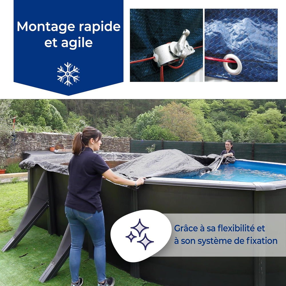 Gre CIPROV501 – Winterplane für ovale Pools 500 x 300 cm, schwarze Farbe