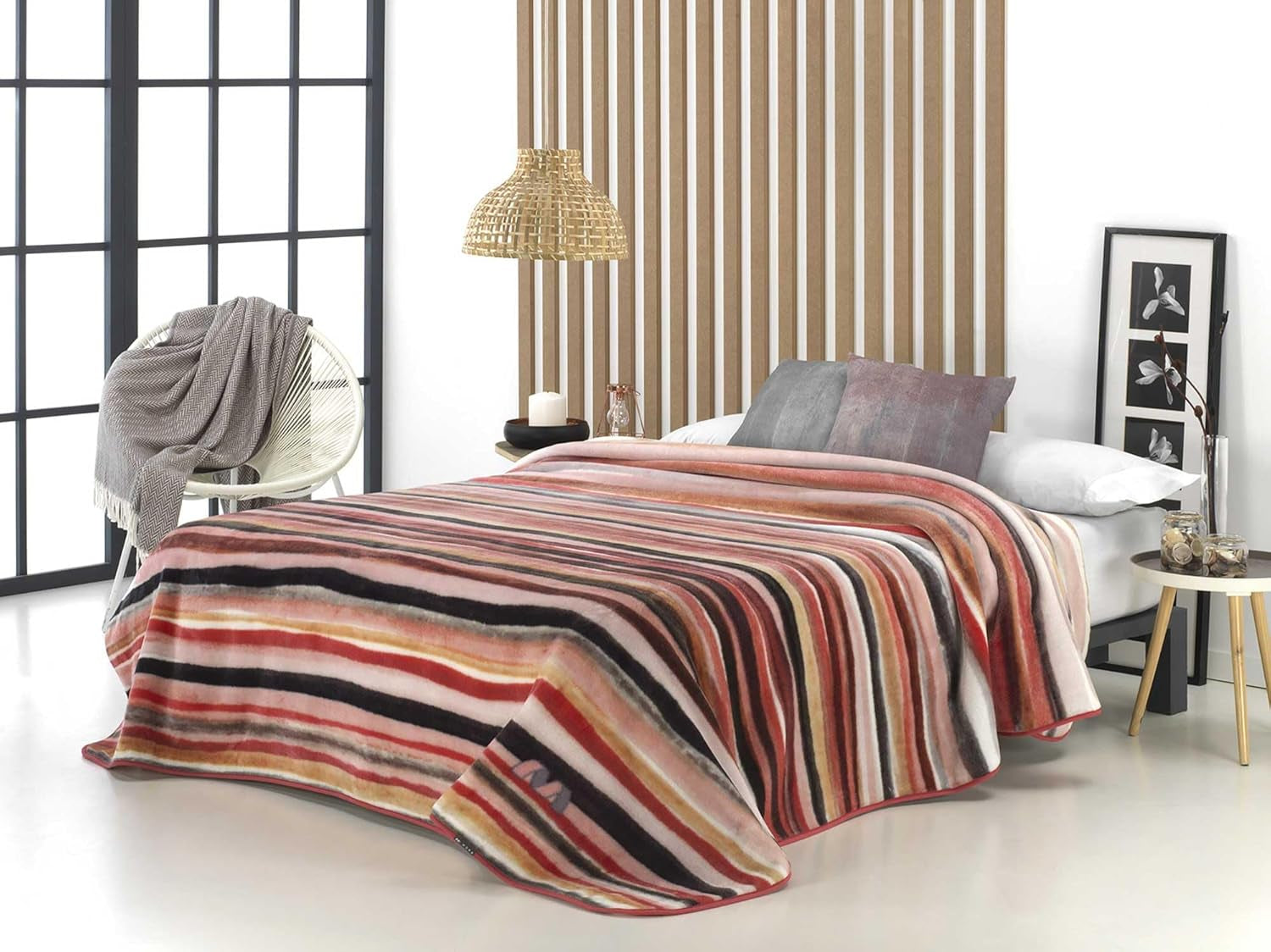 Bedruckte Decke, großes Volumen, 100 % Polyester, 450 g/m², weich, für Herbst/Winter, Design Harmony N10, 170 x 240 cm, für 90/105 cm große Betten, graue Naty Shop Bettdecken und Steppdecken rosa 260 x 240 cm – 160/180 cm Bett