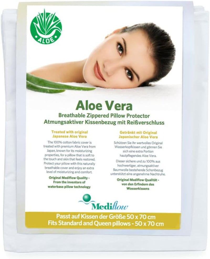 Mediflow aloe vera față de pernă, protector de pernă, bumbac, alb, 40 X 80 Cm Perne standard Naty Shop 50 X 70 Cm