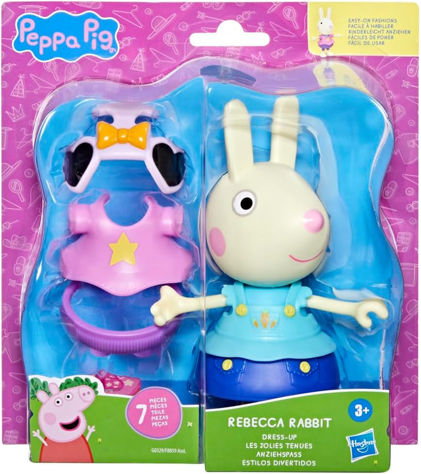 Peppa Pig Luisa Spoon - Figurină distractivă de îmbrăcat, păpușă de 15 cm pentru fete cu accesorii și haine de îmbrăcat, set de jucării interactive pentru copii mici de la 3 ani în sus