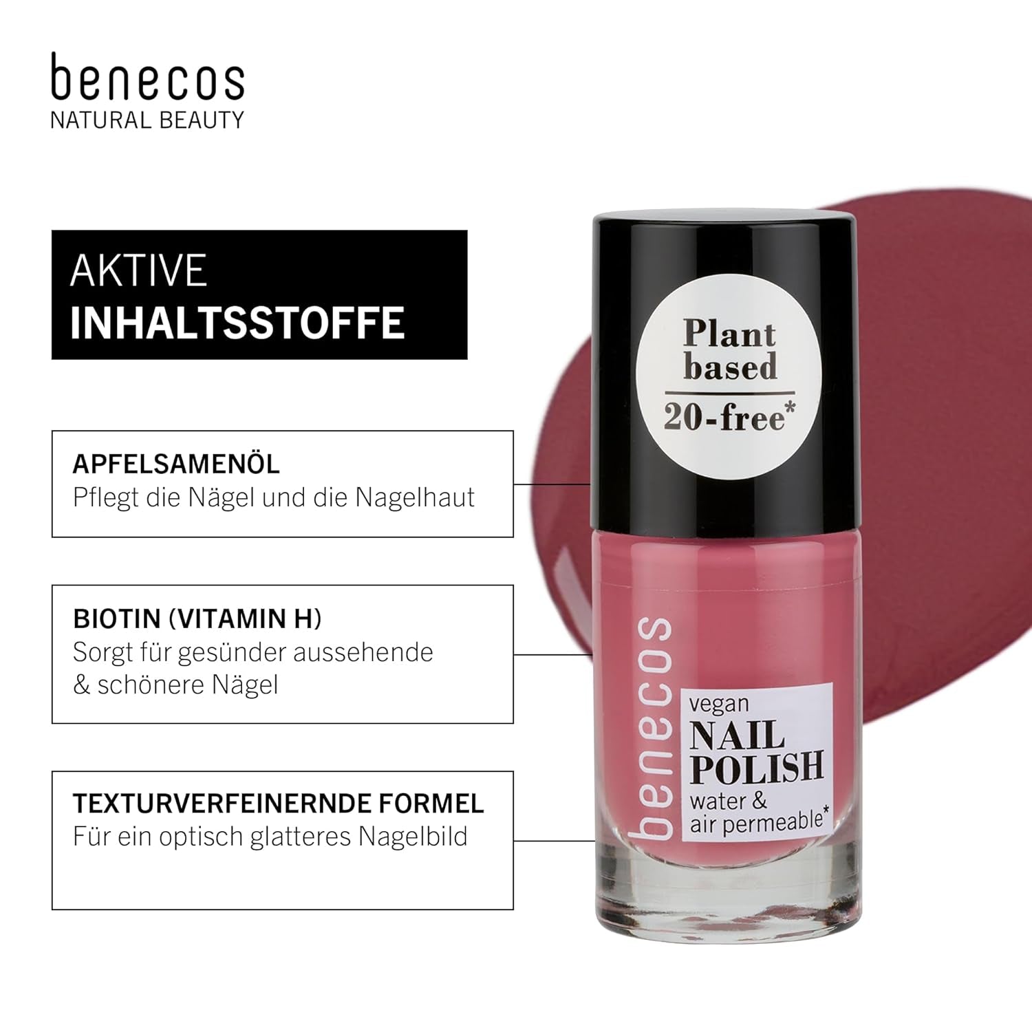Benecos 20-Free Mysterious Veganer Nagellack – Nagellack auf pflanzlicher Basis – schnell trocknend, langlebig – wasserdurchlässig – mit Biotin angereichert – 5 ml