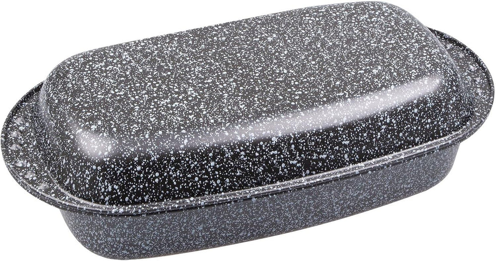 C|H|G Brotback- Und Bratenform Mit Deckel „Granito“, Skandia Xtreme Plus: 4-Fach Antihaftbeschichtung in Granitoptik, 37 X 20 X 7 Cm, Made in Germany Formen und Bleche zum Backen Naty Shop