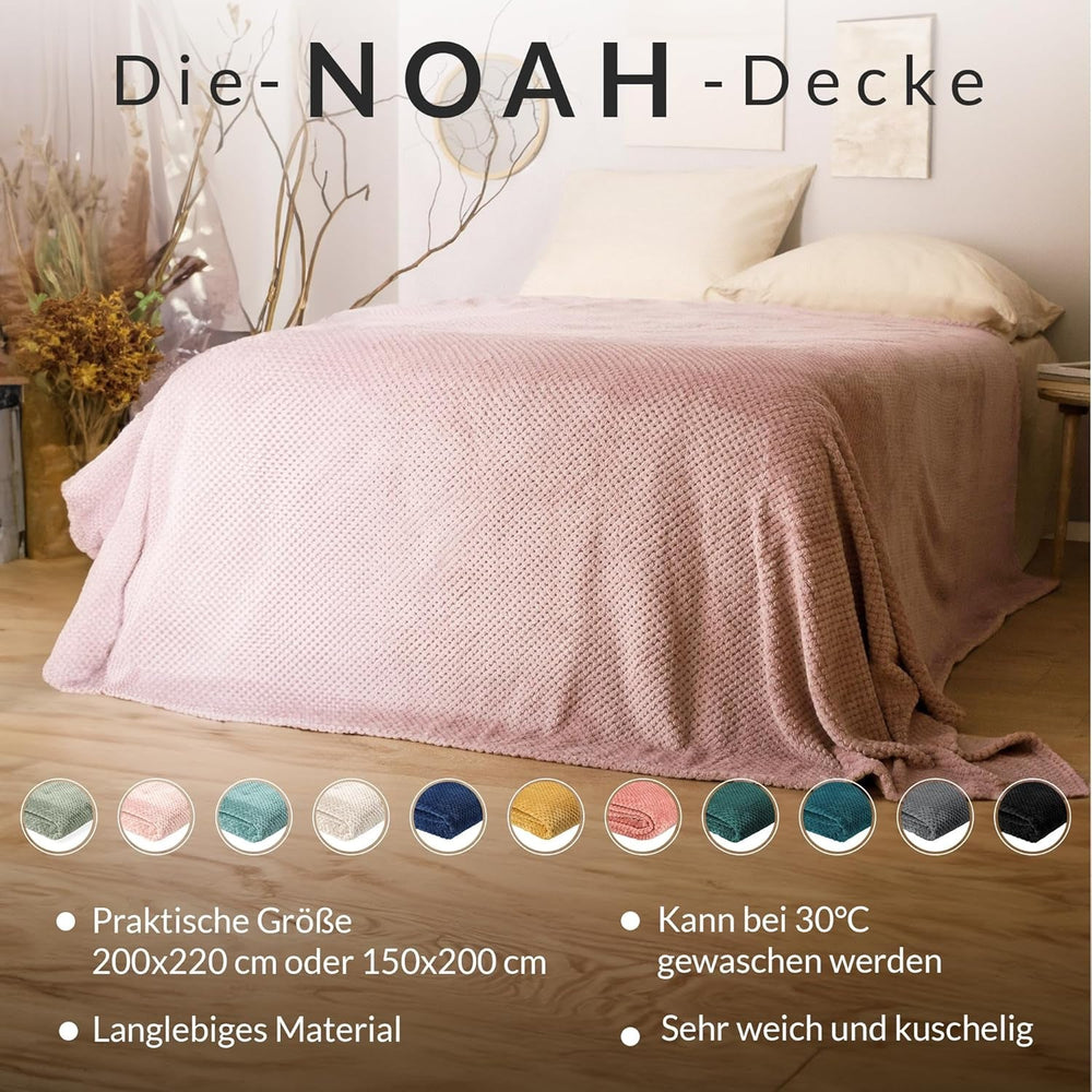 Tagesdecke HOMLA Noah 220 x 240 cm – Tagesdecke, Sofa, bequeme Überwurfdecke, Decke – flauschig und weich – graues Polyester. Betten und Decken. Besuchen Sie den HOMLA-Store