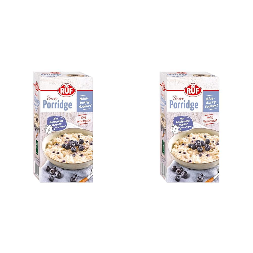 RUF Zimt-Apfel-Haferflocken mit ganzen Haferflocken, zartem Zimtgeschmack und getrockneten Apfelstücken, Snacks, Großpackung, 1 x 400 g