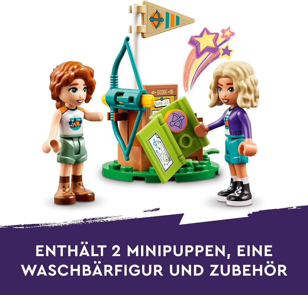 LEGO Friends Bogenschießen im Abenteuercamp Kinderbauspielzeug mit Pfeil und Bogen, 2 Figuren und einem Waschbecken, für Mädchen und Jungen ab 6 Jahren 42622 Bausets Besuchen Sie den LEGO-Store
