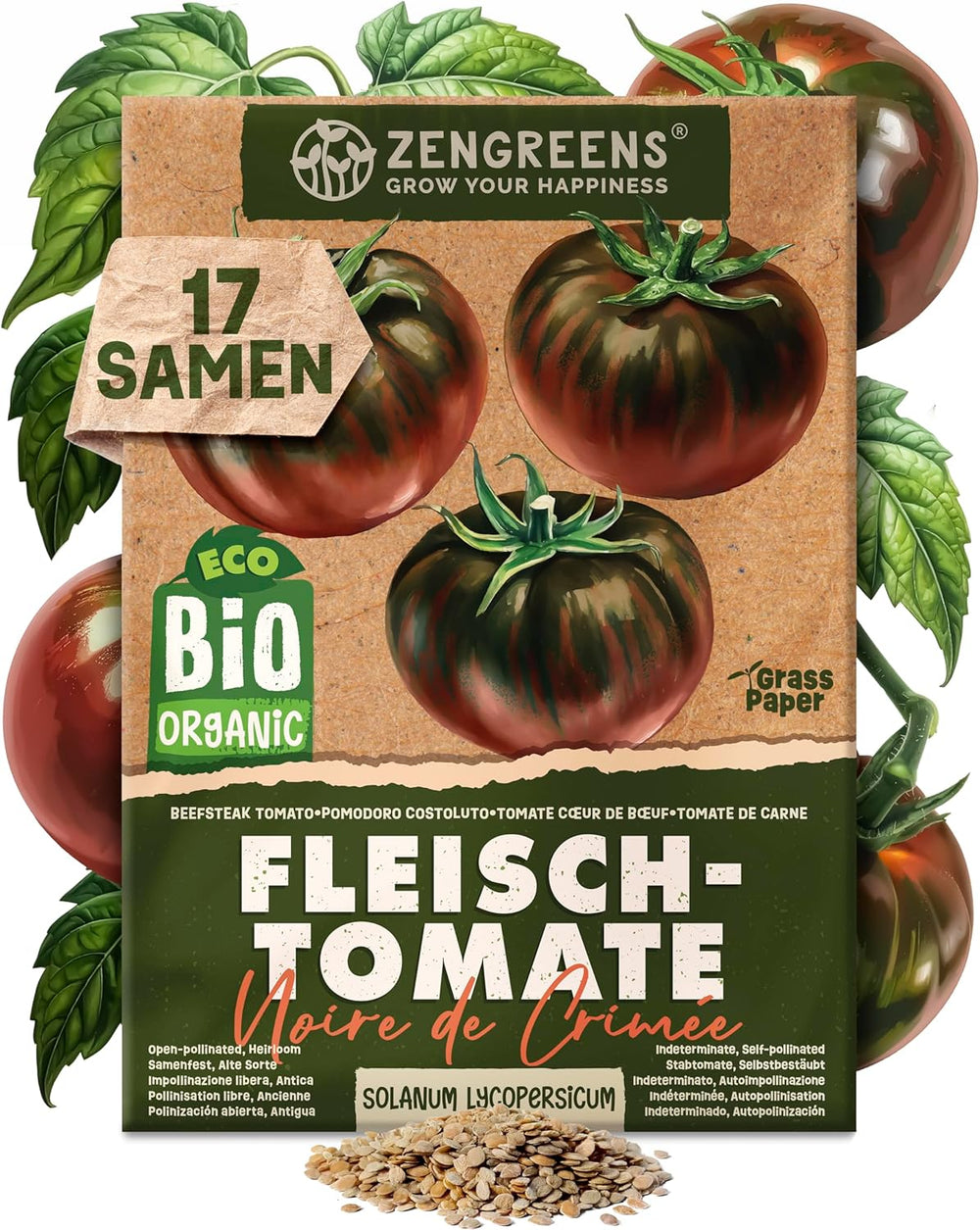 Bio-Tomatensamen im 10er-Set – 10 Tomatensamen für den einfachen Anbau im Garten, Balkon oder Hochbeet – Pflanzensamen – Setzlinge