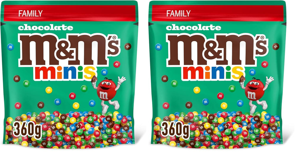 M&M's Chocolate Minis, Schokolade, 1 x 324 g, Schokoladenlinsen (324 g) (2er-Pack)