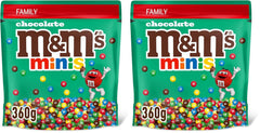 M&M's Chocolate Minis, Schokolade, 1 x 324 g, Schokoladenlinsen (324 g) (2er-Pack)