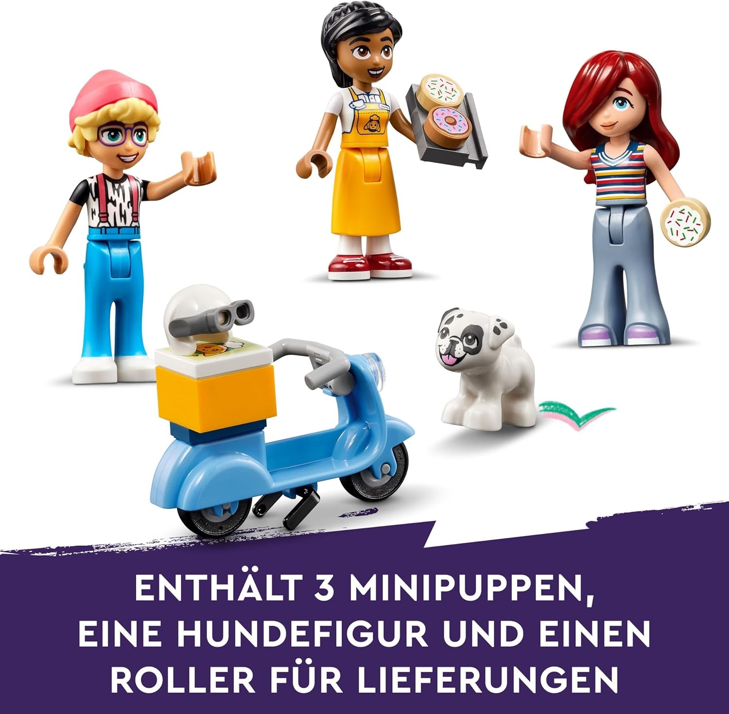 LEGO Friends Heartlake City Café, Kinderspielzeug, Spielzeugbäckerei, Geschenkidee für Mädchen und Jungen ab 6 Jahren, Set mit 3 Spielfiguren und Hundefigur 42618 Bausets Besuchen Sie den LEGO-Store