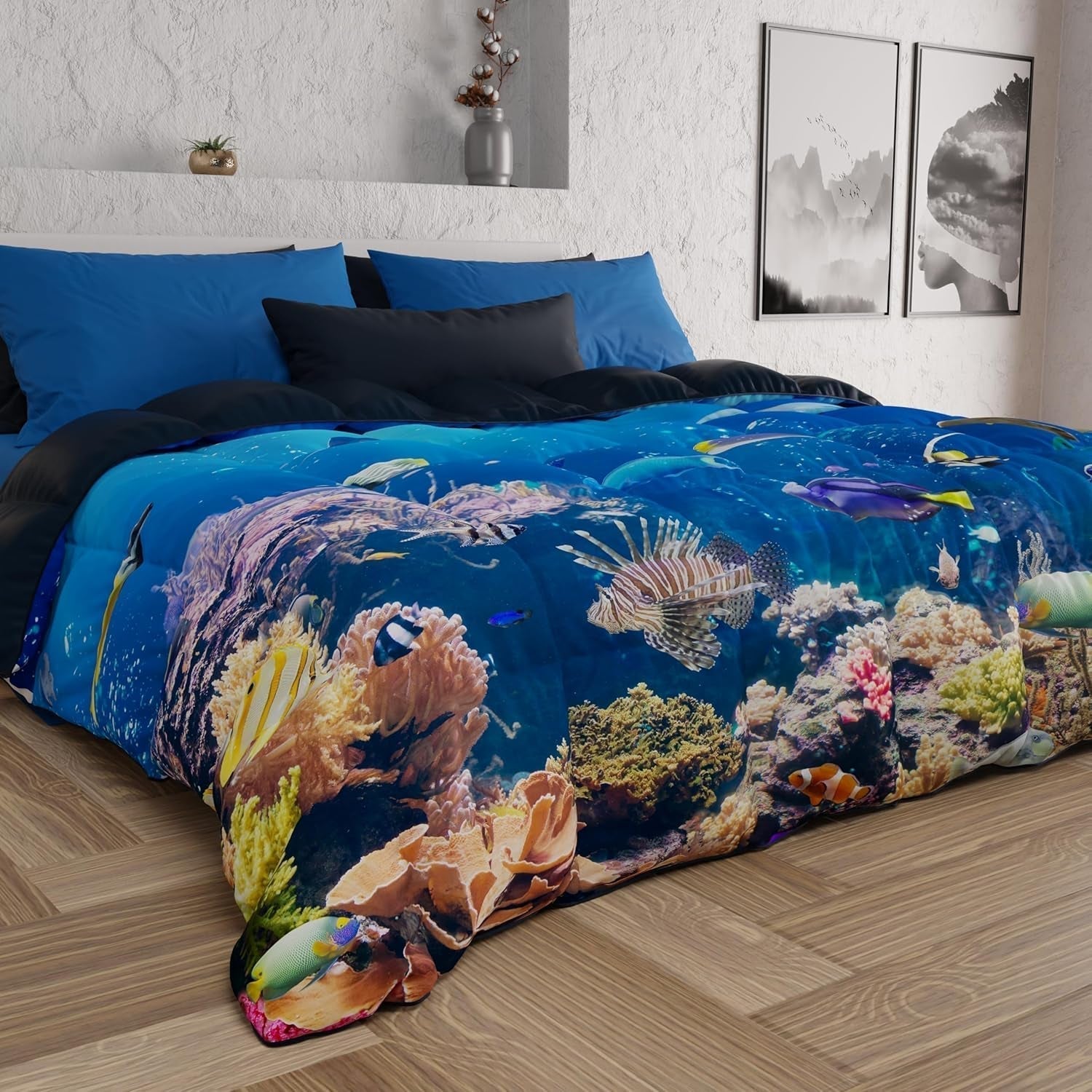 PETTI Artigiani Italiani Bettbezug für ein Doppelbett, 100 % Made in Italy, Aquarium Quilts und Quilts Naty Shop