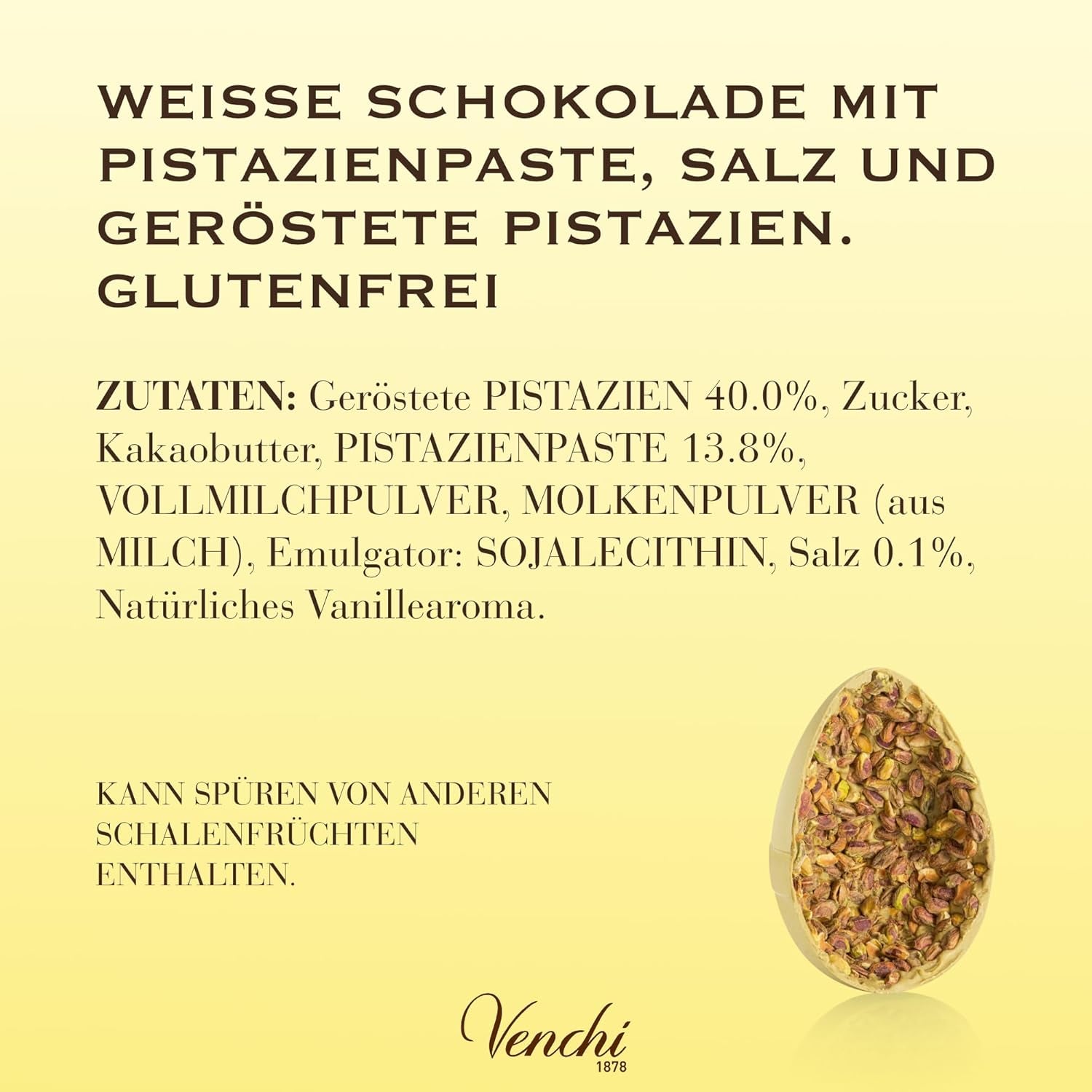 Venchi - Schokoladenei, Pistaziengeschmack, mit ganzen Pistazien, mit Überraschung, glutenfrei, 500g, Osterkollektion, Geschenkidee