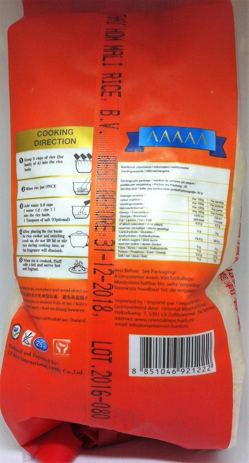 Mit Jasmin duftender Reis, Premium-Thai-Reis Hom Mali, 1 kg