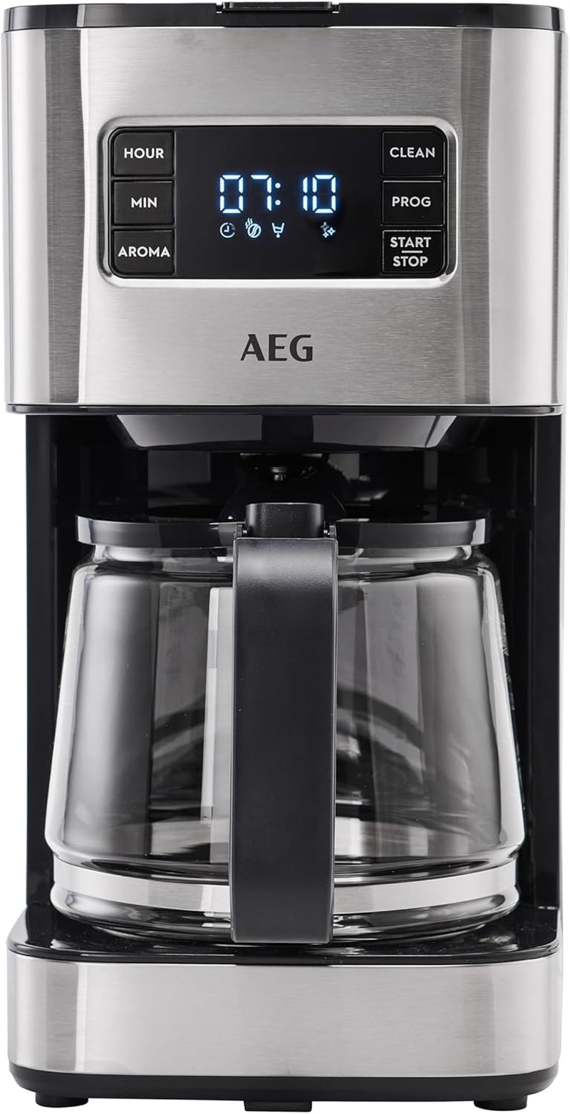 Espressor AEG Deli 5, 1,5 l, temporizator programabil, funcție de menținere la cald, oprire de siguranță, indicator nivel apă, dozaj optim, funcție anti-picurare, oțel inoxidabil, CM5-1-6ST