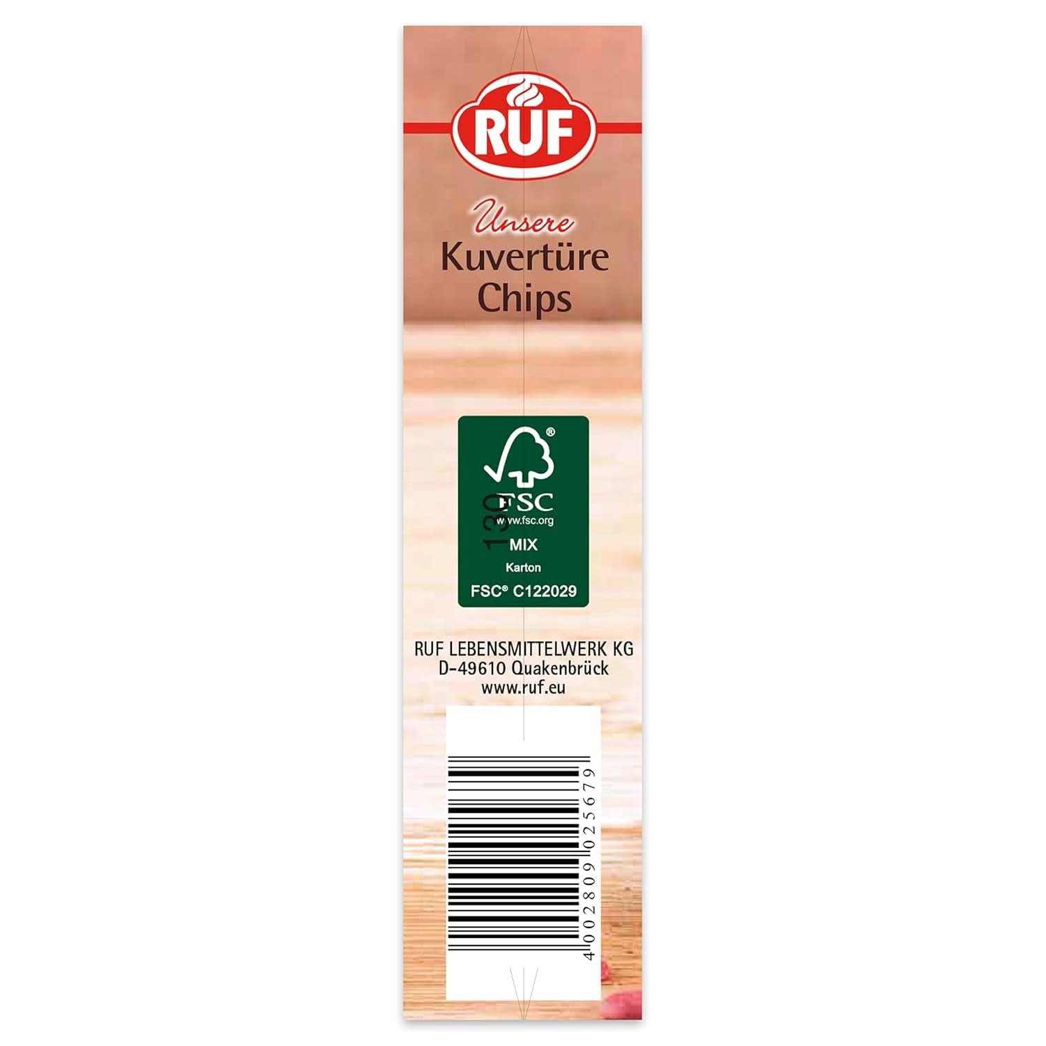 RUF Couverture Chips Ruby, 100 Gramm Glasuren und Dekor Naty Shop