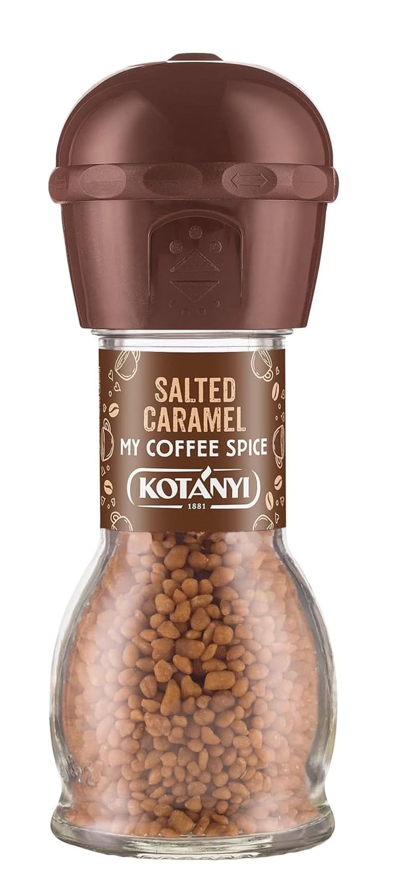 Topping für Kaffee Kotanyi Cacao Kiss | Wunderbare Schokolade mit feinen Schokoladenstückchen, 4er-Pack (4 x 63 Gramm) Naty Shop Salted Caramel 65 Gramm