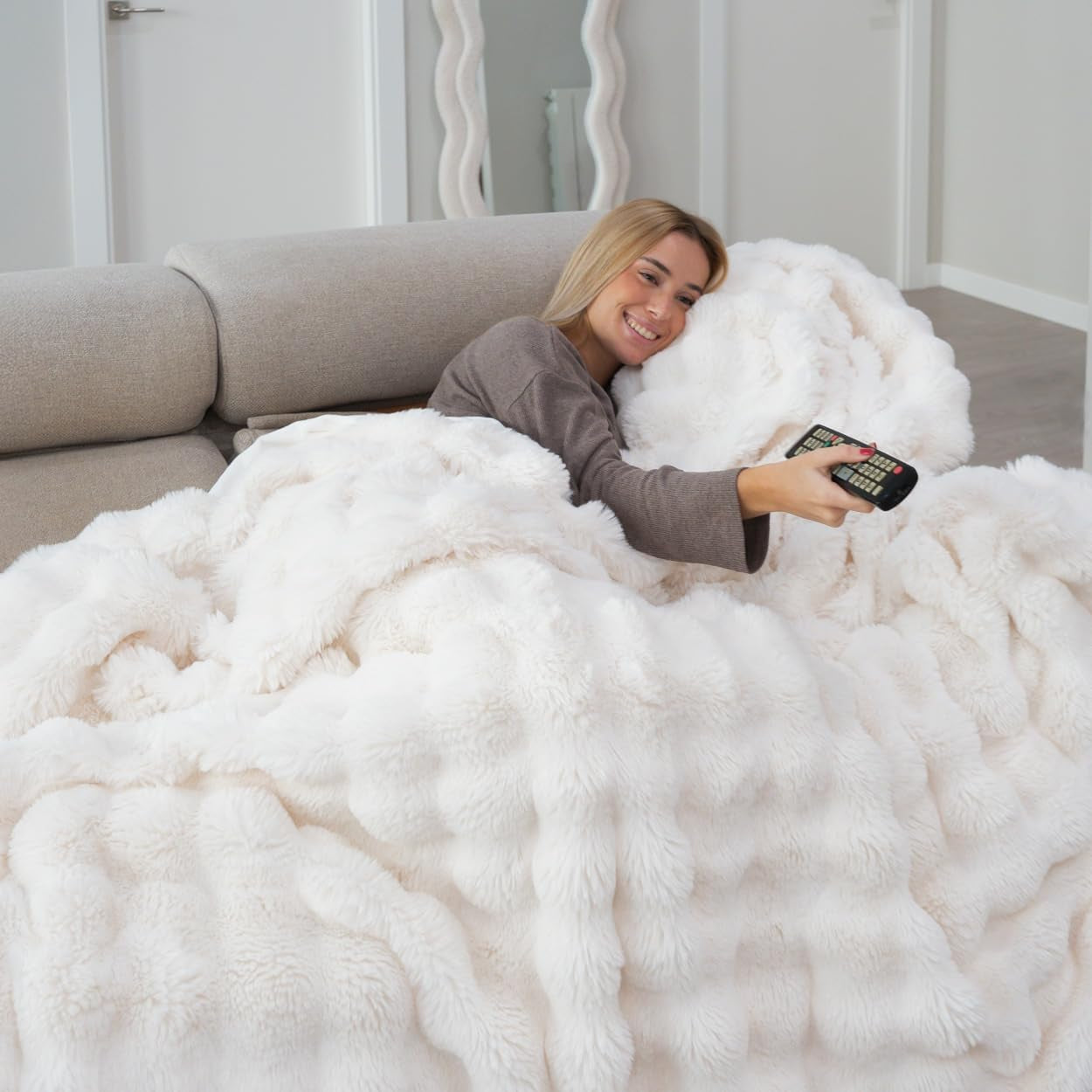 Flamingueo pătură confortabilă - pătură termică, pătură ponderată, poliester, pătură canapea, decorare cameră, pătură fleece, căldură, paturi, pătură, pătură de iarnă Paturi si Cuverturi Besuche den Flamingueo-Store