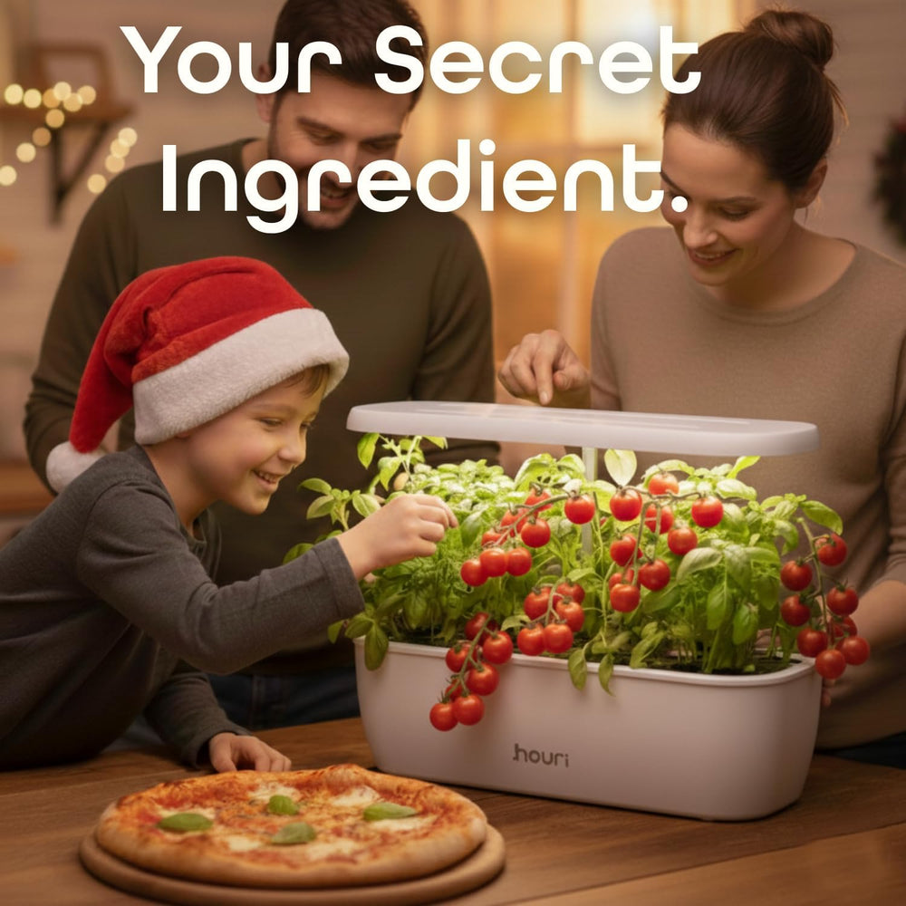 Neue 7 Bridge + Heirloom Basilikum | Smart Garden für Hobbyköche | Hydroponisches Anbausystem | LED-Wachstumslichter | Kräutergarten-Set für den Innenbereich für Pflanzenliebhaber und Gärtner, Weiß