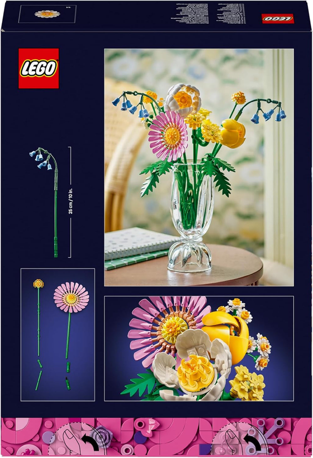 LEGO Botanicals Kleiner Sommerstrauß – Bauset mit künstlichen Blumen – inkl. Glockenblumen, Butterblumen, Tulpen - Geschenkidee für Frauen, Mütter und Männer - 10347 Bausets Besuchen Sie den LEGO-Store