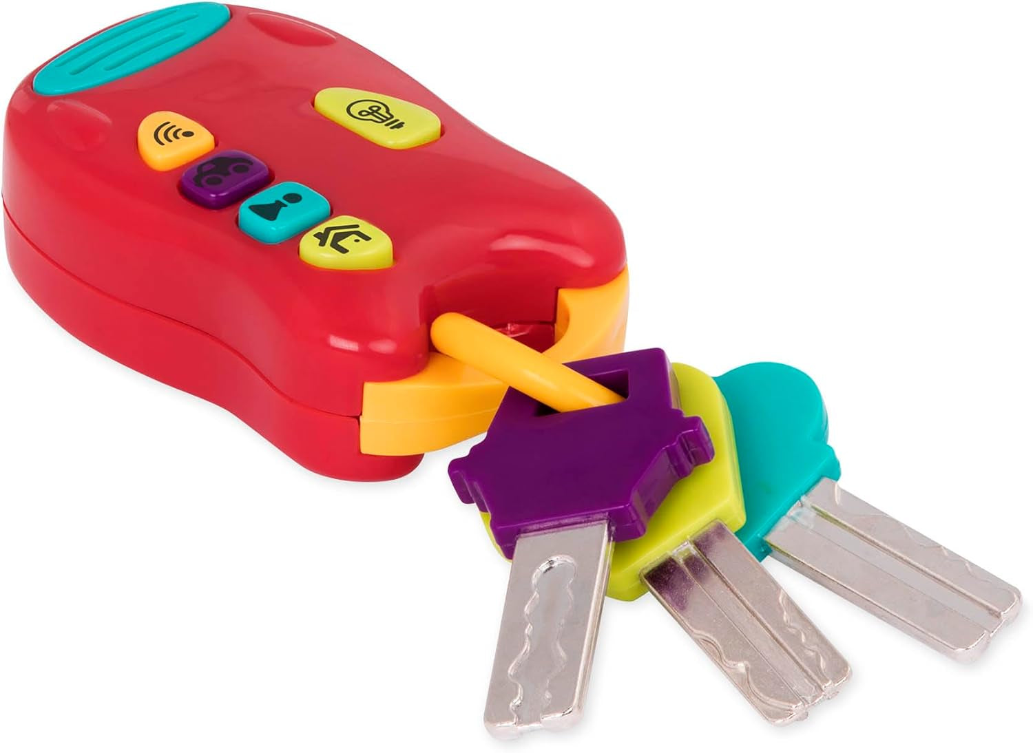 Battat toy key baby toy - Breloc colorat cu cheie de mașină cu lumină și sunete pentru copii de la 10 luni în sus Jucarii Bebe Naty Shop