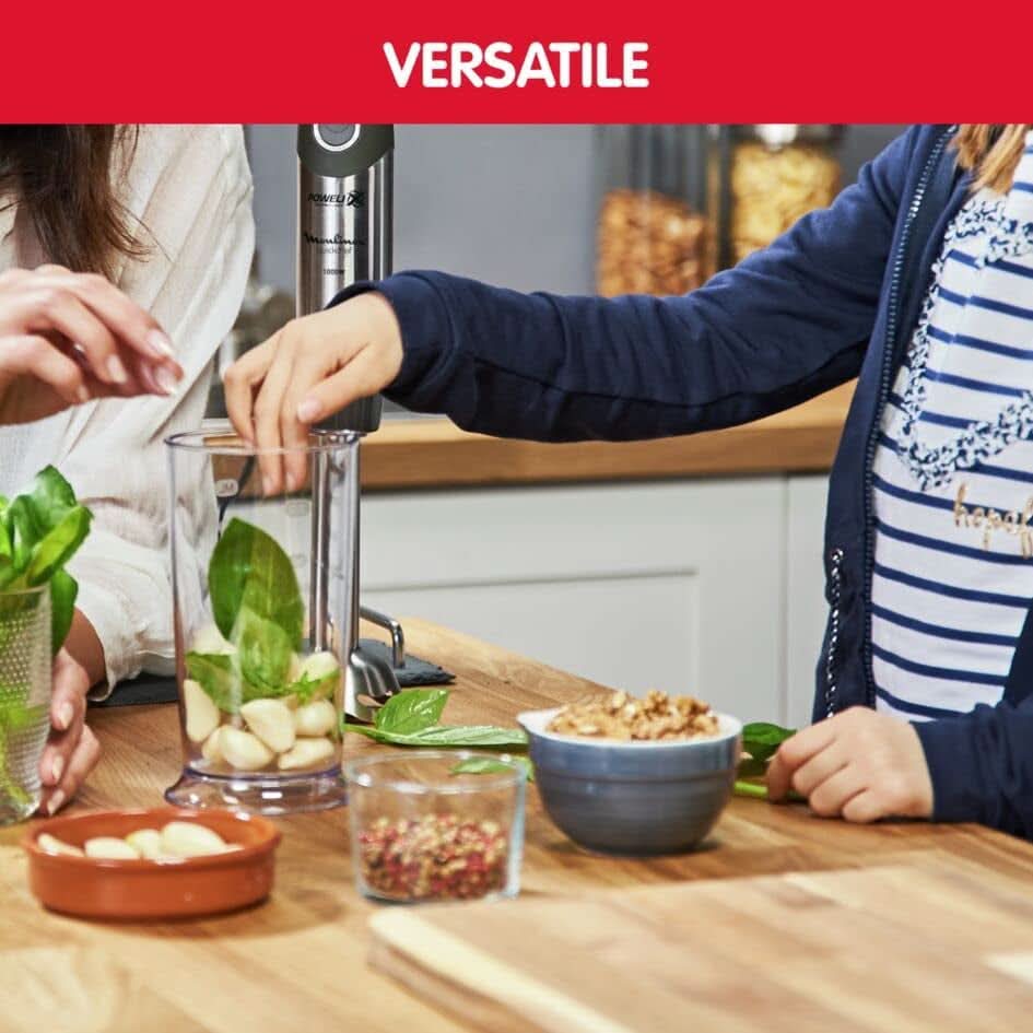 DD6558 DD655810 Quickchef 3-In-1 Tauchmixer, Powelix-Technologie, 3 Zubehörteile, Edelstahl, Stahl/Schwarz Bucatarie Naty Shop