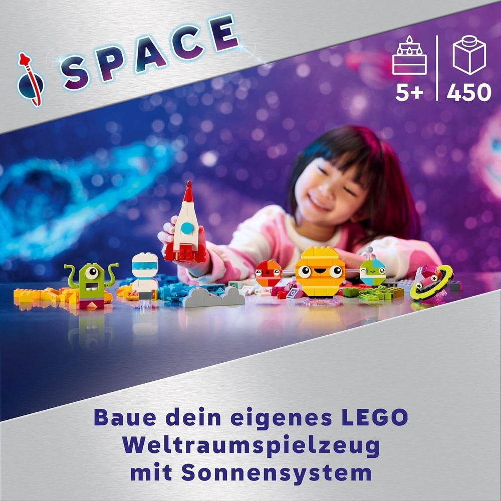 LEGO Classic Kreativ-Weltraumplaneten, Sonnensystem-Baumodell für Kinder, Weltraumspielzeug mit Rakete, Raumschiff, Planeten und Außerirdische, Geschenk für Kinder ab 5 Jahren, Jungen und Mädchen, 11037, Bausets. Beuche den LEGO-Store