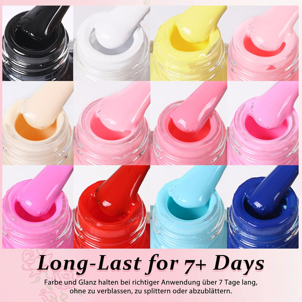 6-teiliges Nagellack-Set – schnell trocknender, langlebiger leuchtend roter Nagellack – ungiftiger Nagellack auf Wasserbasis für DIY-Salons, Maniküre, Geschenk (Farbe: A)