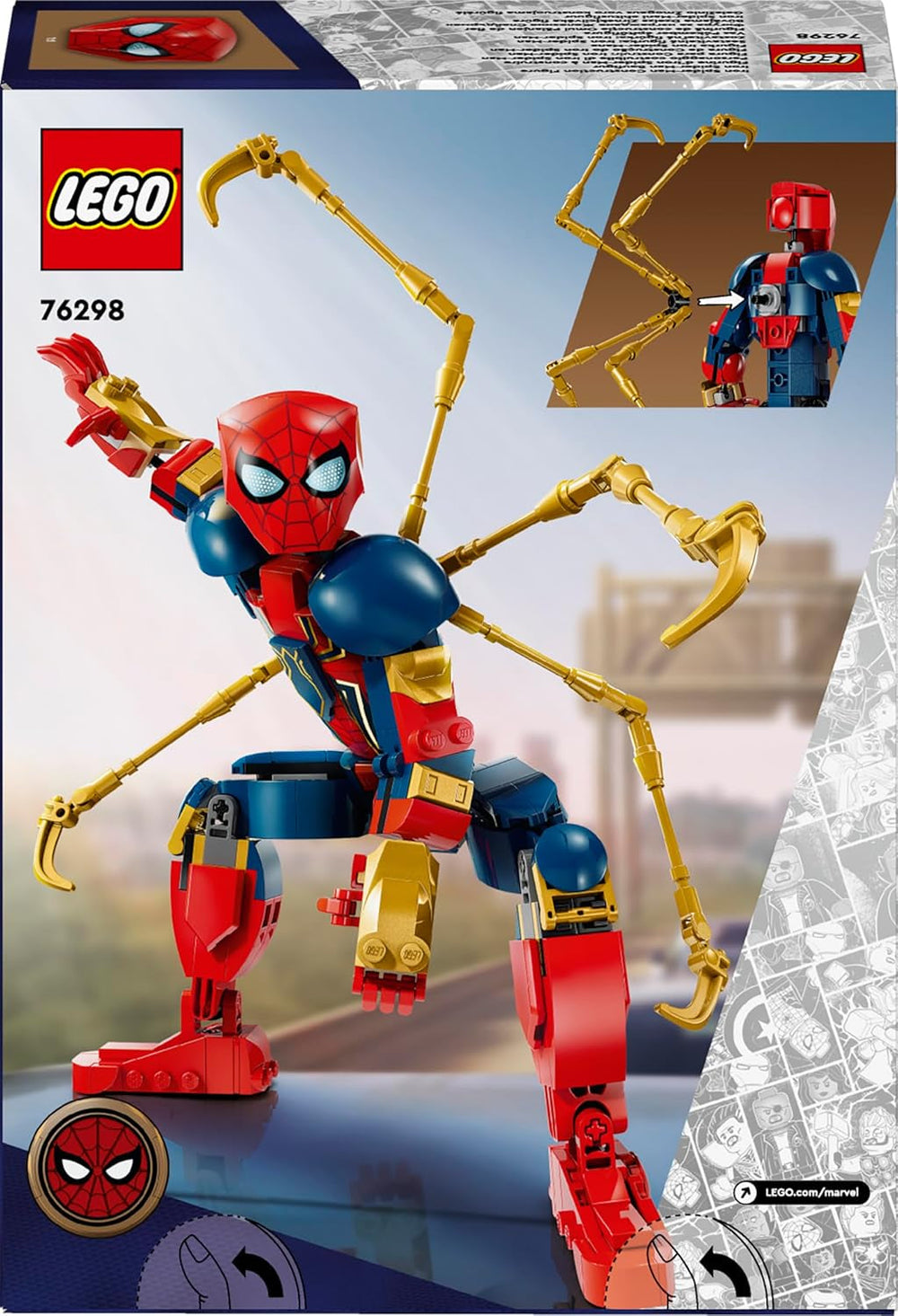 LEGO Marvel Iron Spider-Man Bausteine, Superhelden-Actionspielzeug für Kinder ab 8 Jahren, Jungen und Mädchen, Rüstungsset, baubares Modell, Avengers, Geschenkidee für Marvel-Filmfans, 76298 Bausets. Beuche den LEGO-Store
