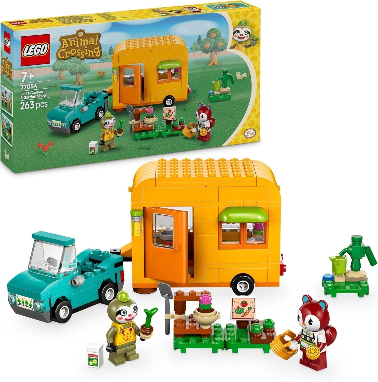 LEGO Animal Crossing Gerds Wohnwagen & Garten Rollenspielset Autospielzeug für Kinder ab 7 Jahren Mädchen und Jungen Geschenk Tierfigur Videospielspielzeug 77054 Bausets Besuche den LEGO-Store Standardtitel