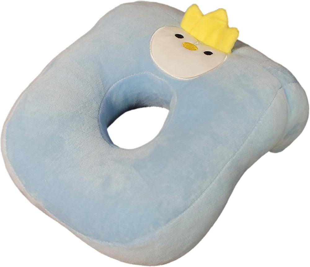 Pernă de somn pentru birou, bumbac de memorie, pernă drăguță cu gaură pentru ureche, pernă de somn moale, pernă pentru urechi pentru dormit lateral pentru femei, fete, copii (pisoi gri) Perne ortopedice cervicale Naty Shop Albastru - Blue Penguin