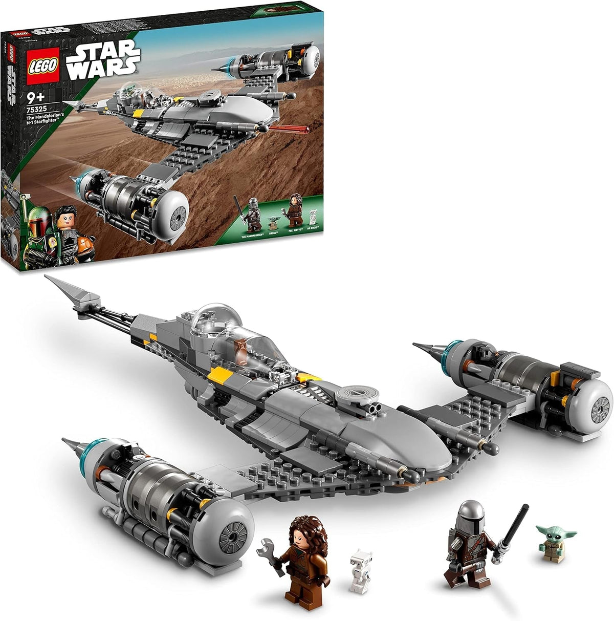 LEGO Star Wars The Mandalorian Fighter N-1 from the Book of Boba Fett Building Toy with Spaceship Set of 4 Characters Inclusive Baby Yoda Figure 75325 Building Sets Besuchen Sie den LEGO-Store Single