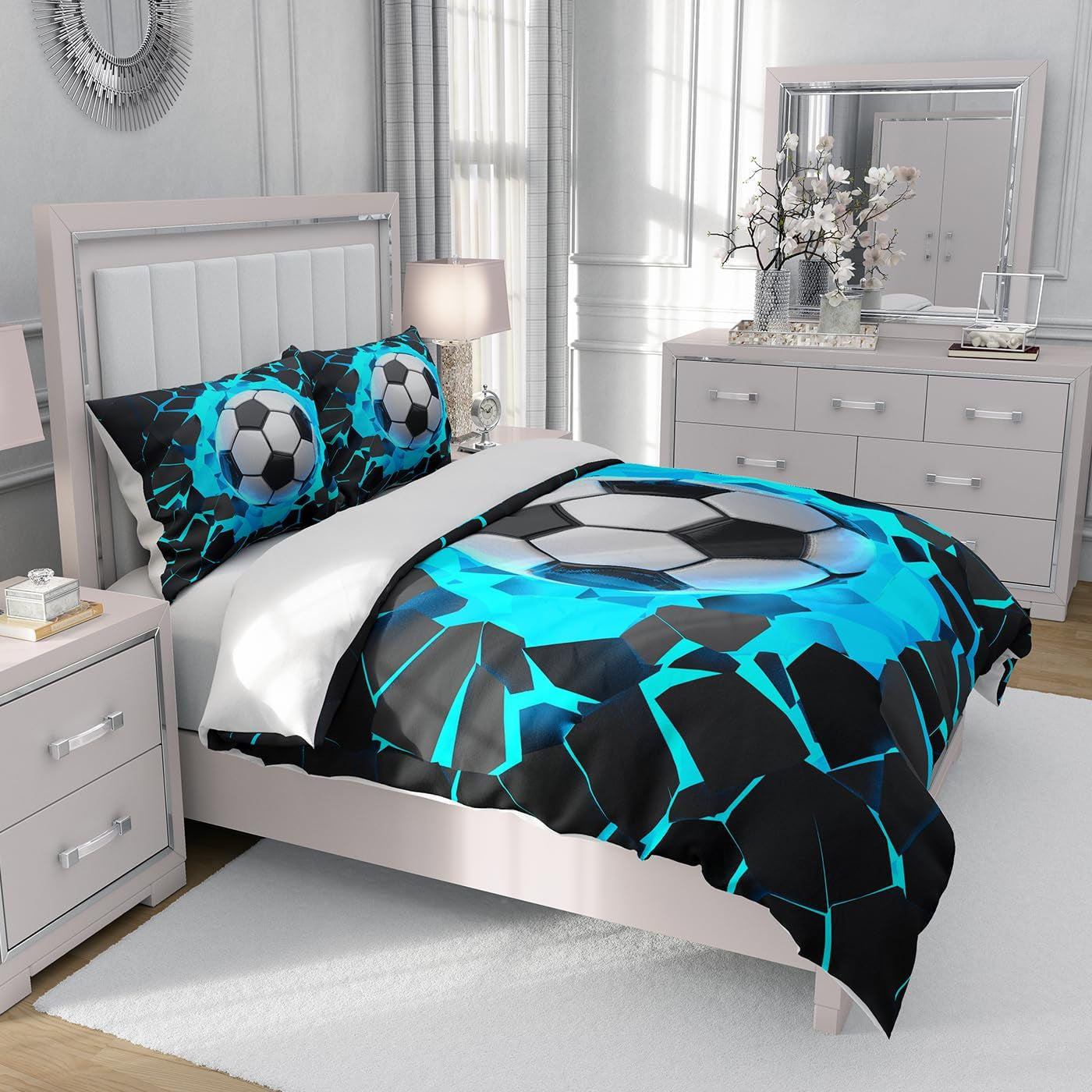 Kinderbettwäsche, Fußball, Polyester-Mikrofaser. Bettwäsche – Kinder Naty Shop