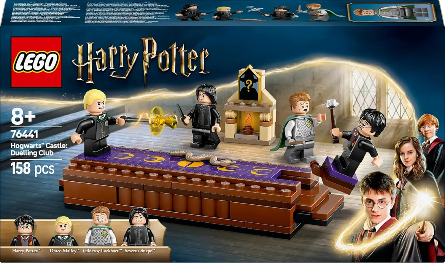 LEGO Harry Potter Hogwarts Castle: Dueling Club Bauset mit 4 Minifiguren inkl. Draco Malfoy, Gilderoy Lockhart & Severus Snape, Set Mit Funktion Für Jungen und Mädchen ab 8 Jahren 76441 Bausets Besuche den LEGO-Store