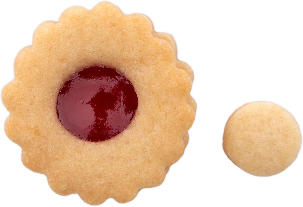 Formă de biscuiți Staedter Linzer, inelară, ø 4 cm/Î 1,5 cm, ondulată, argintie